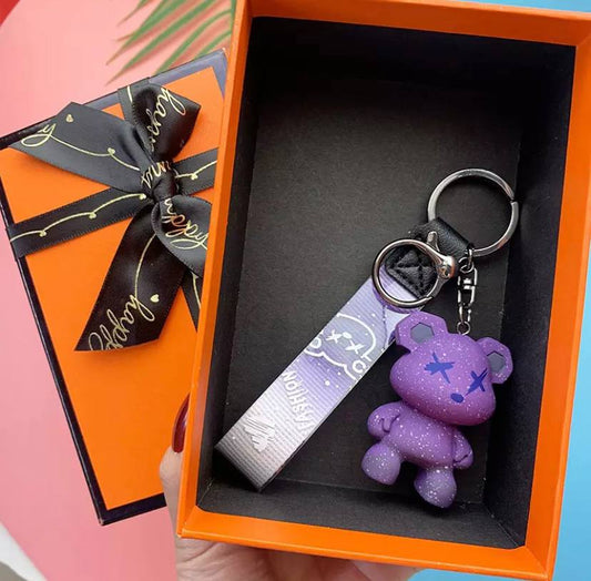 Keychain bear purple