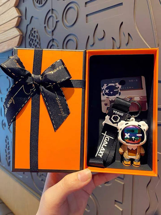 Keychain cool bear in a jacket