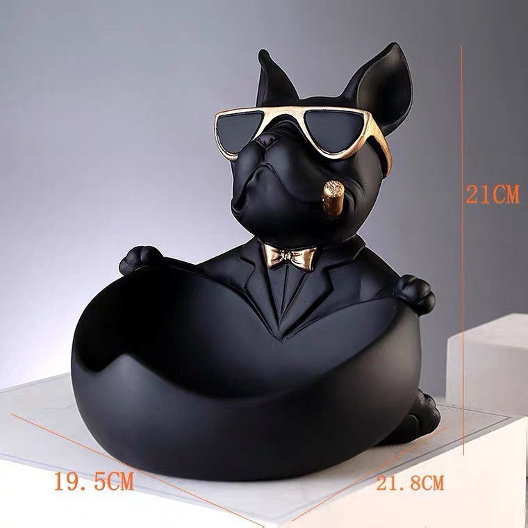 Статуетка собака цукерниця. Figurine France Bouldogue Chorna