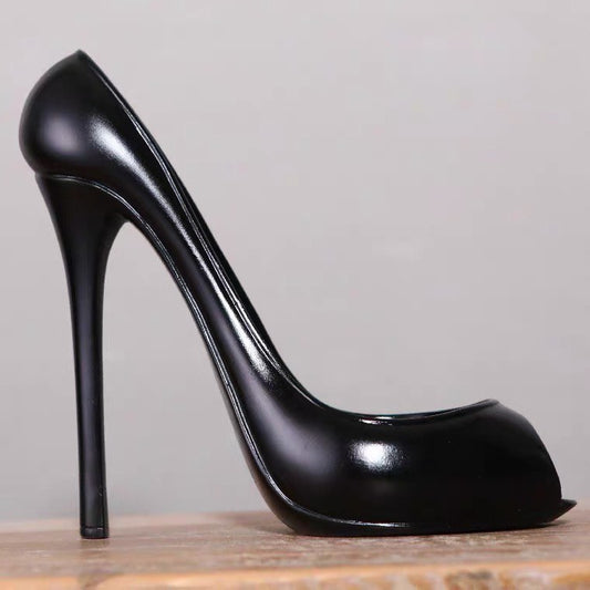 Shoe bottle holder black. Stylish wine holder