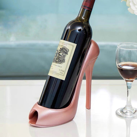 Shoe bottle holder pink. Stylish wine holder