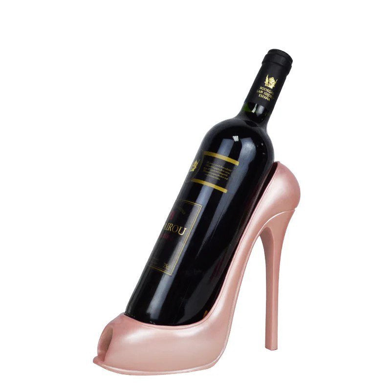 Shoe bottle holder pink. Stylish wine holder