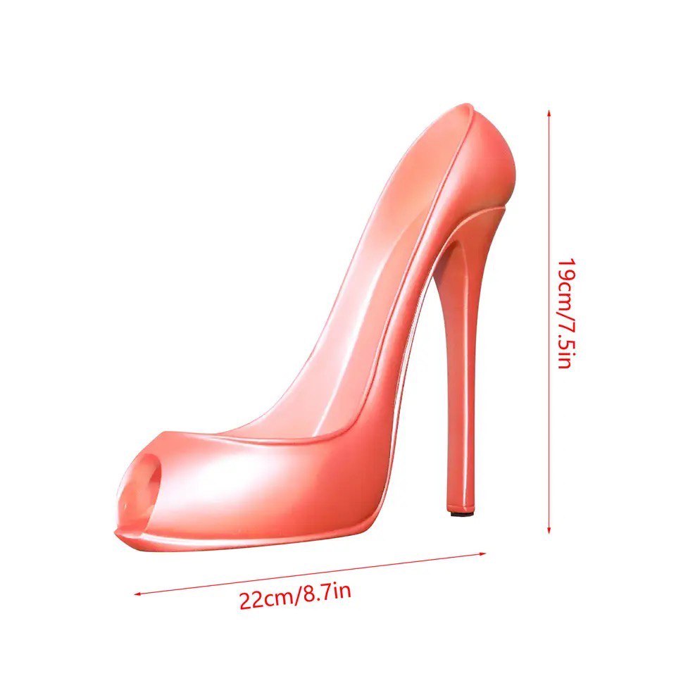 Shoe bottle holder pink. Stylish wine holder