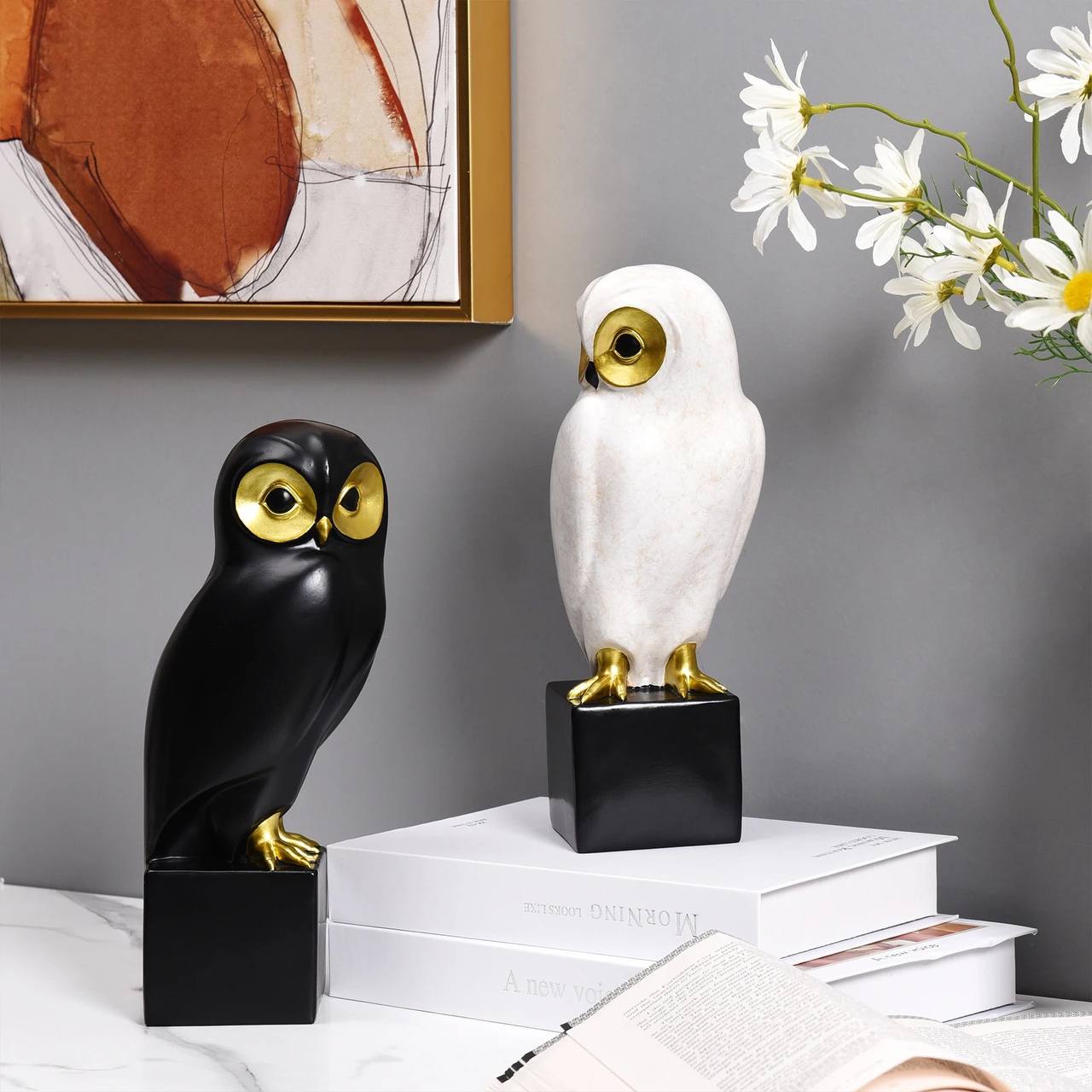 Black owl figurine