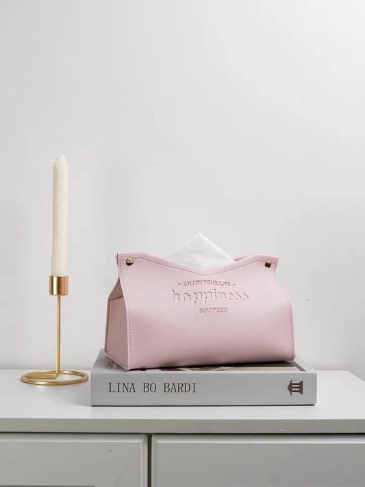 Pink eco-leather napkin holder