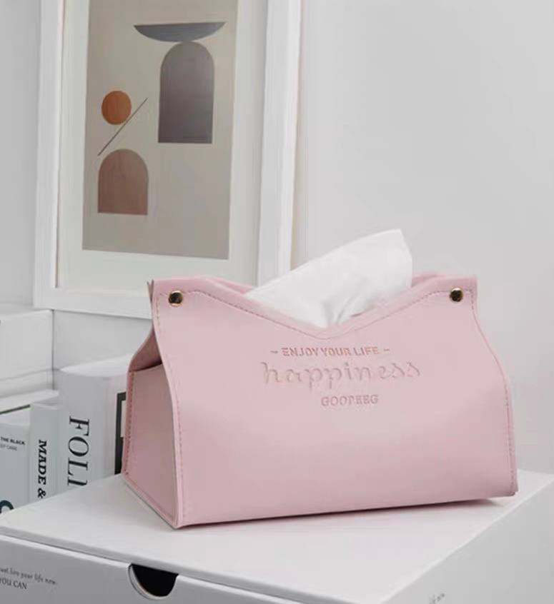 Pink eco-leather napkin holder