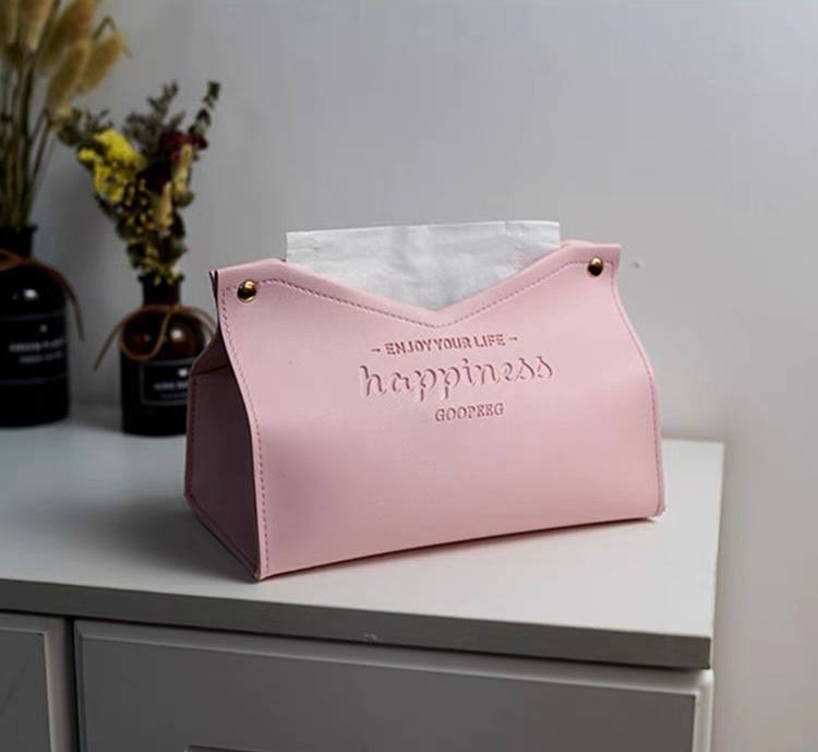 Pink eco-leather napkin holder