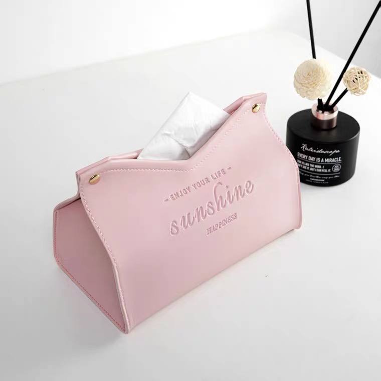 Pink eco-leather napkin holder