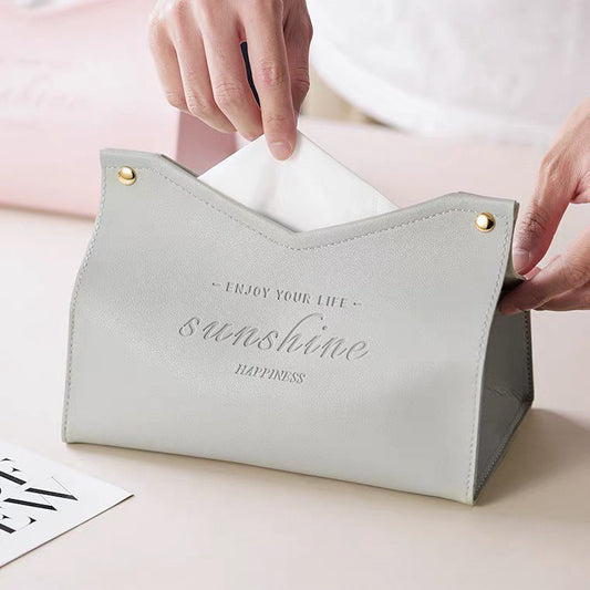 Gray eco-leather napkin holder