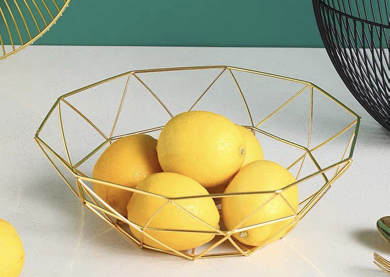 Metal fruit plate 27 cm gold s