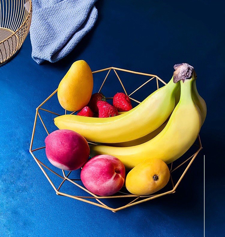 Metal fruit plate 27 cm gold s
