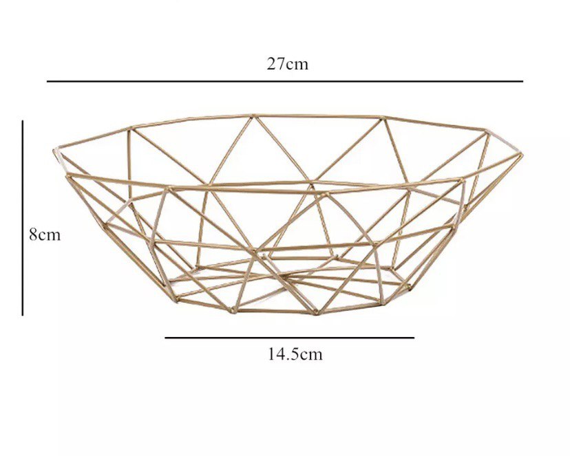 Metal fruit plate 27 cm gold s