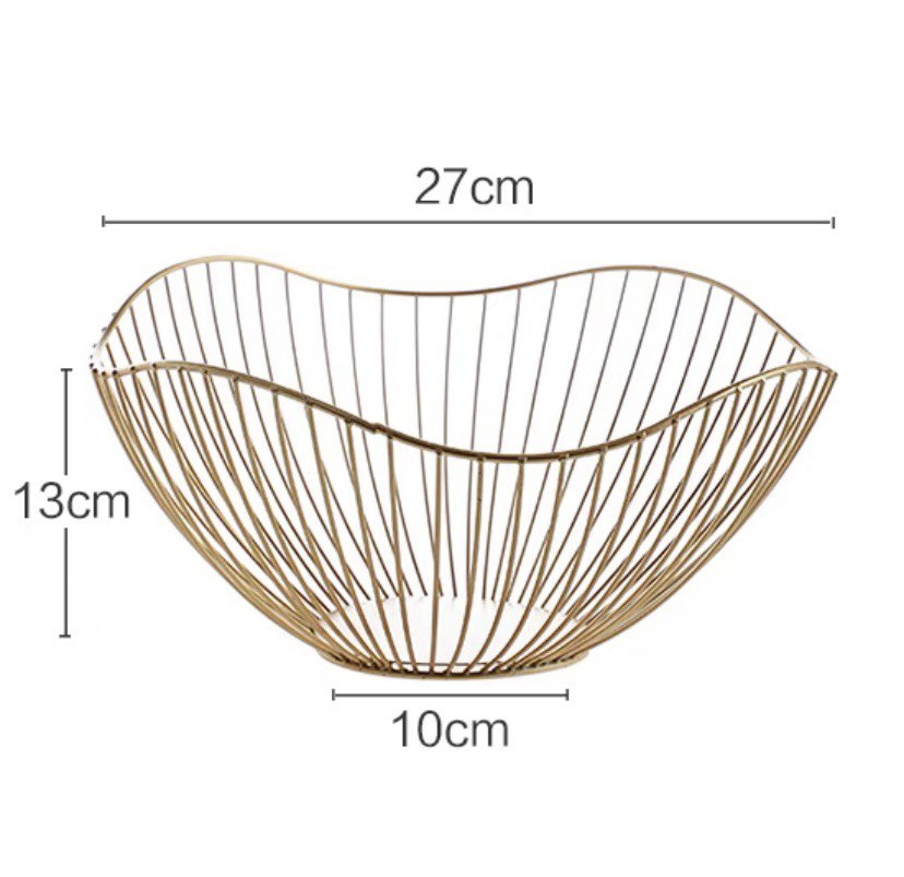 Metal fruit plate 27 cm gold