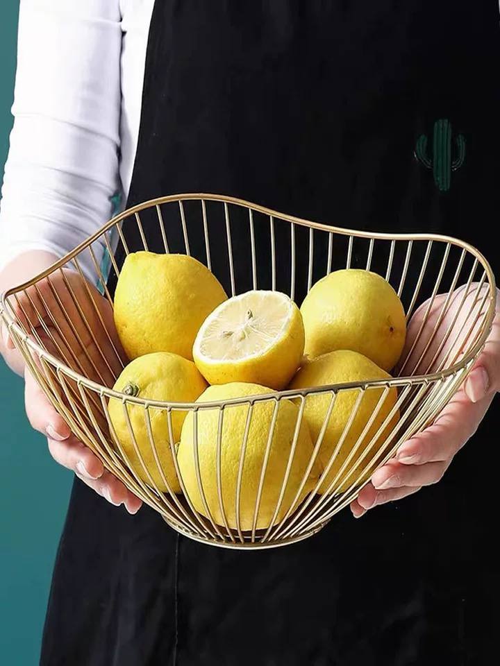 Metal fruit plate 27 cm gold