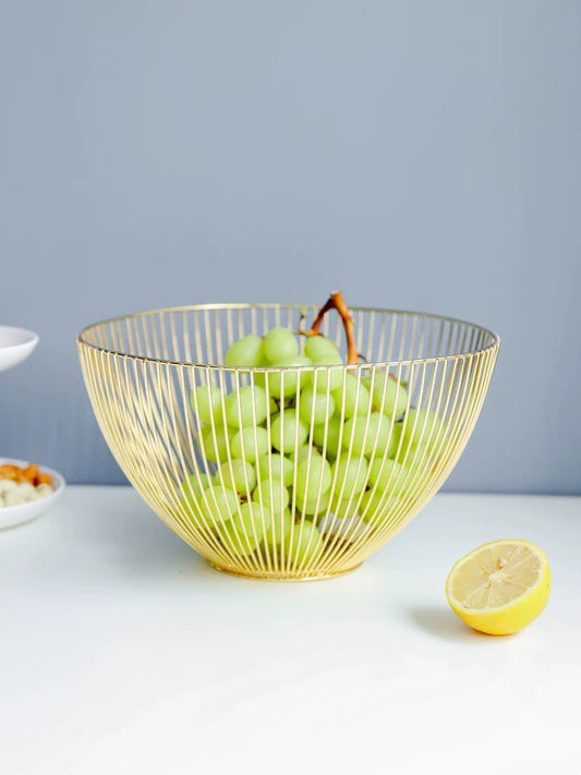 Metal fruit plate 25.5 cm gold