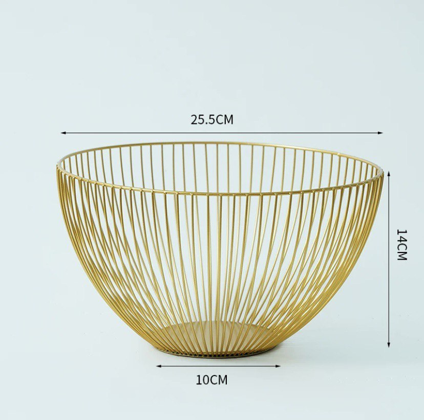 Metal fruit plate 25.5 cm gold