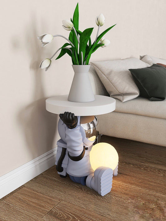 Astronaut coffee table with night light, blue color