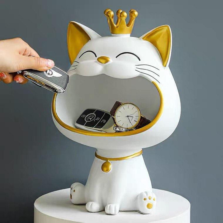 White cat figurine