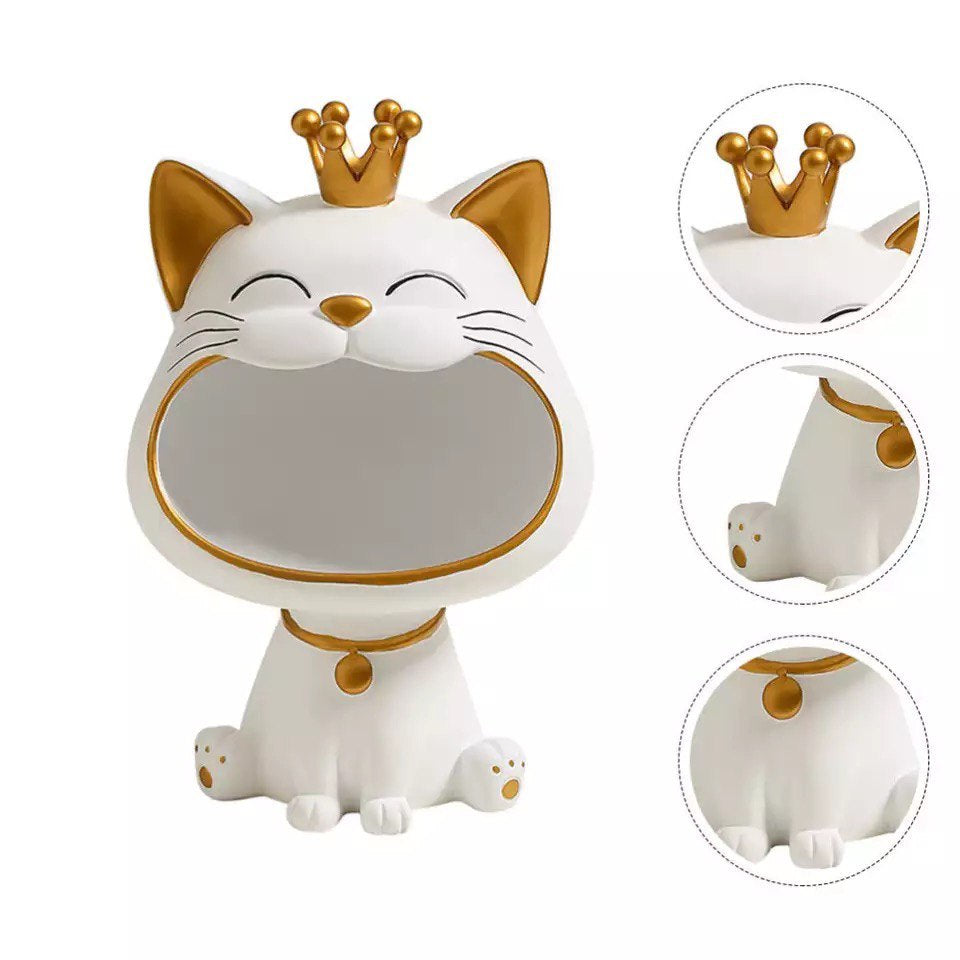 White cat figurine