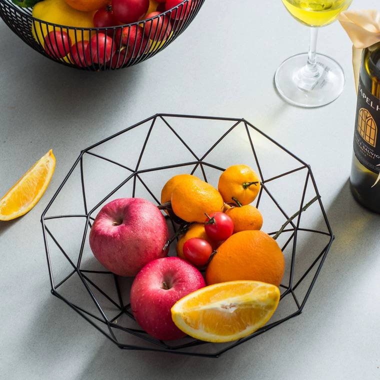 Metal fruit plate 25.5 cm black