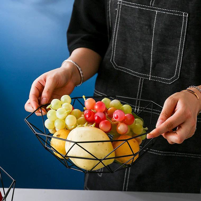 Metal fruit plate 25.5 cm black
