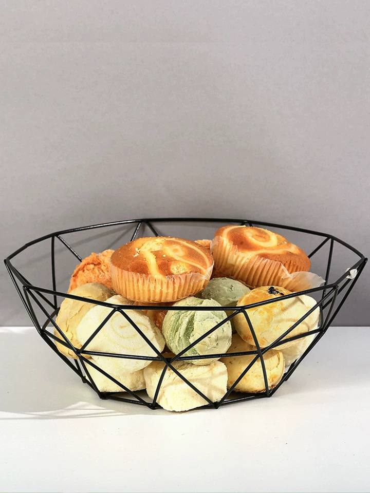 Metal fruit plate 25.5 cm black
