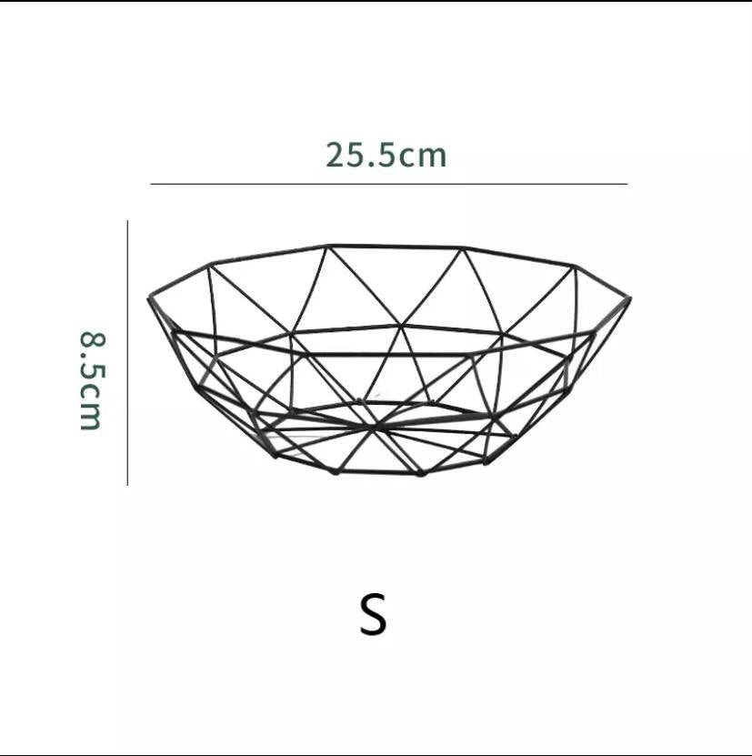 Metal fruit plate 25.5 cm black