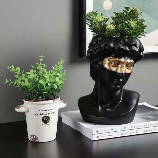 Ceramic vase bust David black 24 cm