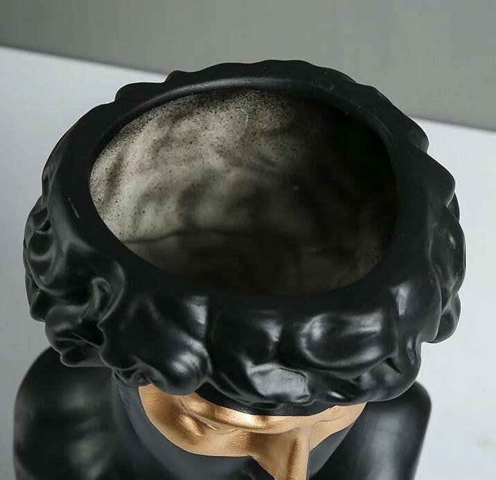 Ceramic vase bust David black 24 cm