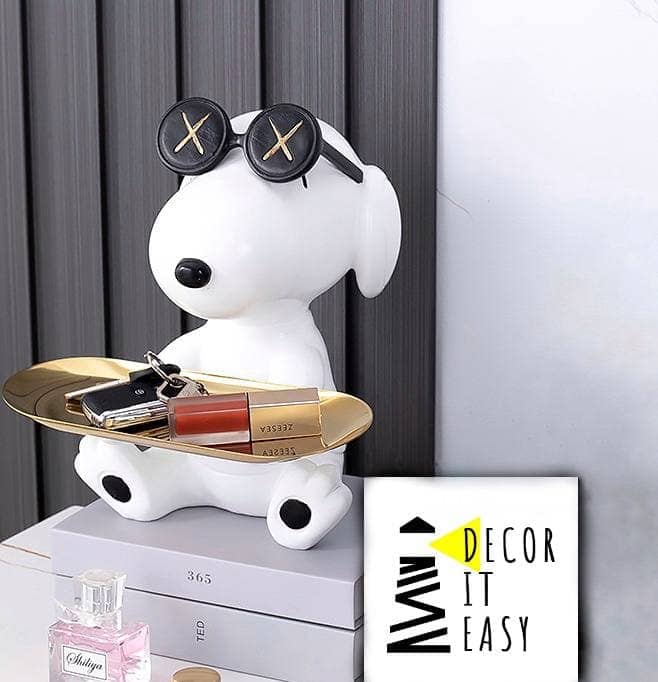 Статуетка, підставка «Снупі» білий. Figurine organisateur "Snoopy" pour l'inter'єру