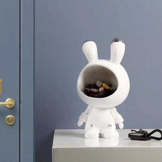 Figurine rabbit astronaut silver