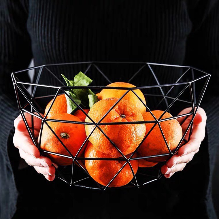 Metal fruit plate, fruit basket 26 cm black