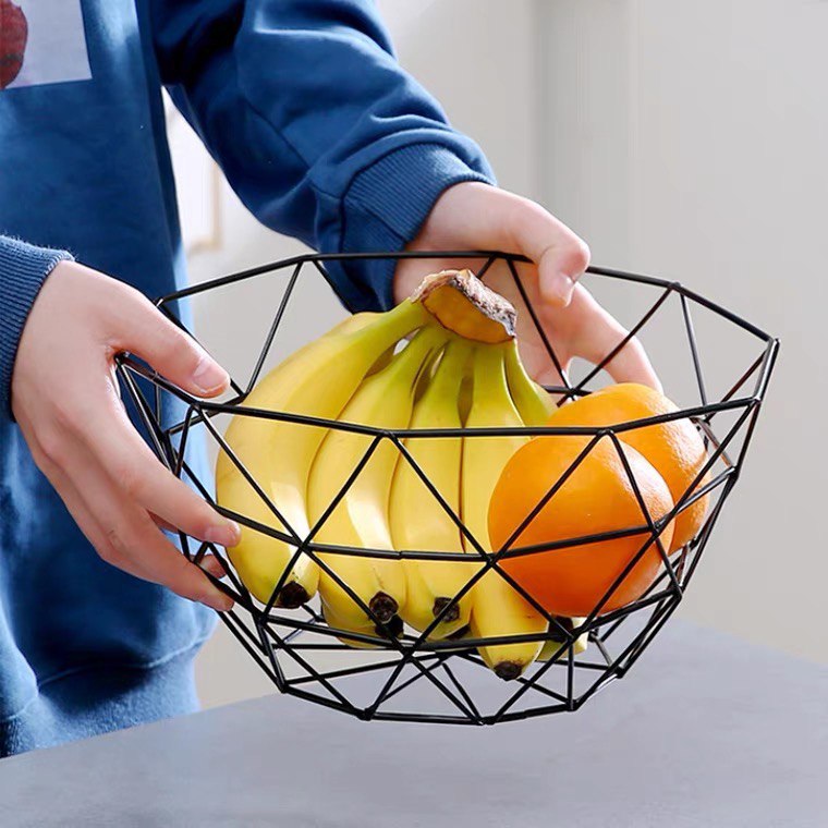 Metal fruit plate, fruit basket 26 cm black