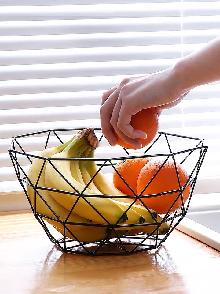 Metal fruit plate, fruit basket 26 cm black