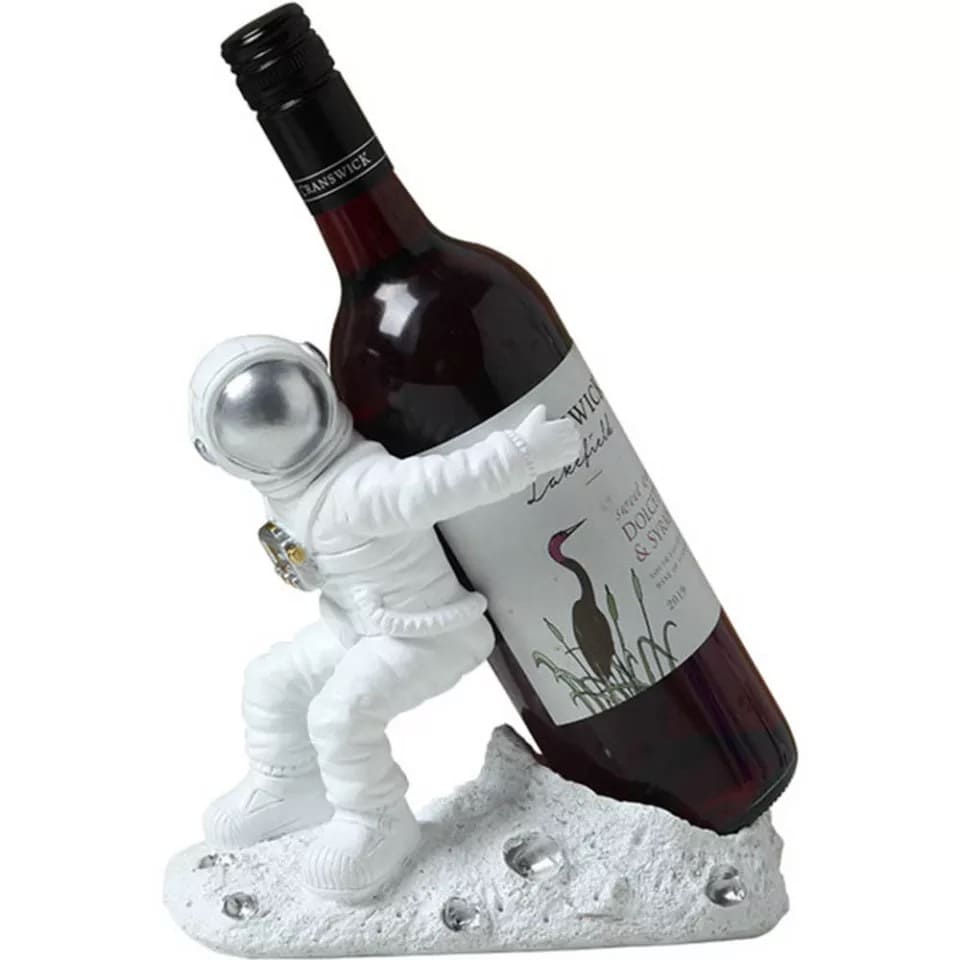 Підставка для пляшки космонавт срібний. Style de vin