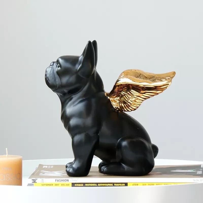 Bulldog figurine with wings