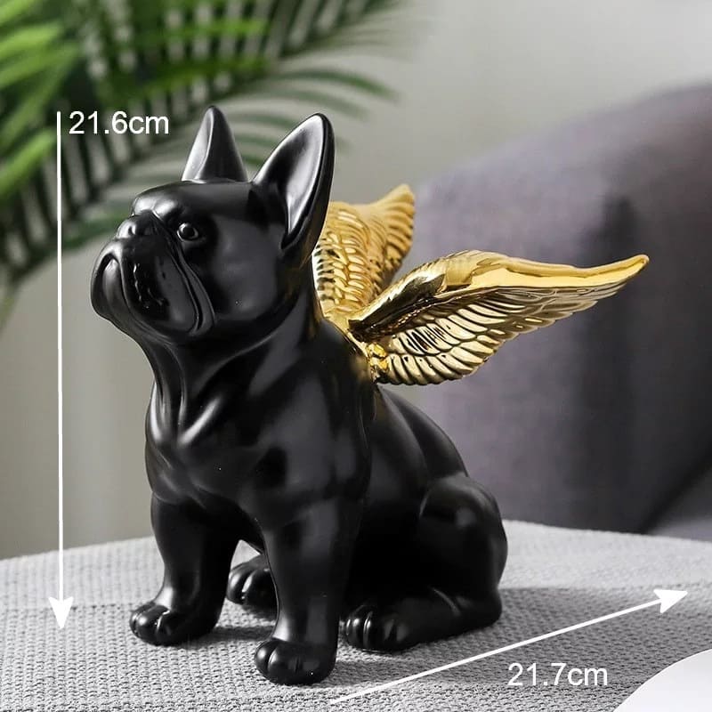 Bulldog figurine with wings