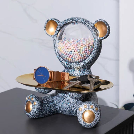 Figurine, stand bear with tray