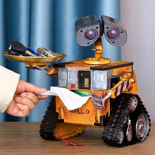 Metal robot figurine and napkin holder