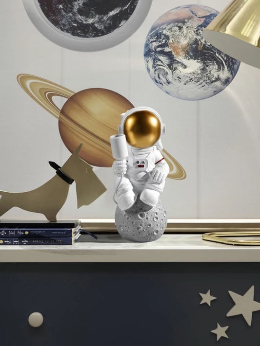 Astronaut on the Moon Table Lamp, White