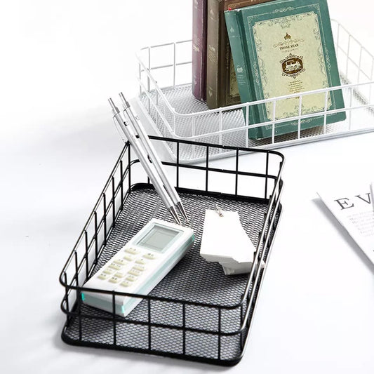 Metal storage basket black 24.8 cm