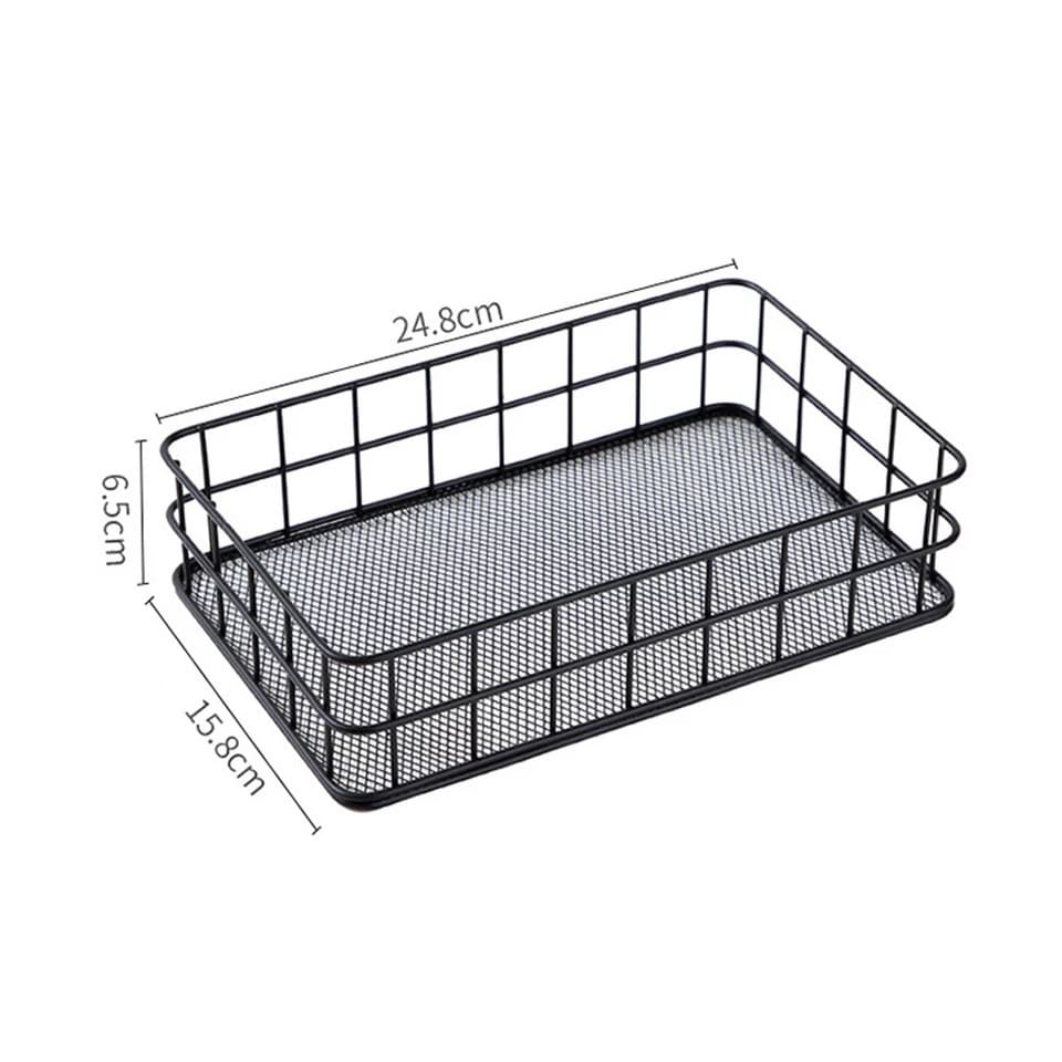 Metal storage basket black 24.8 cm