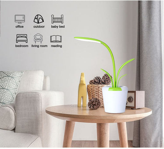 Table lamp flower in a pot