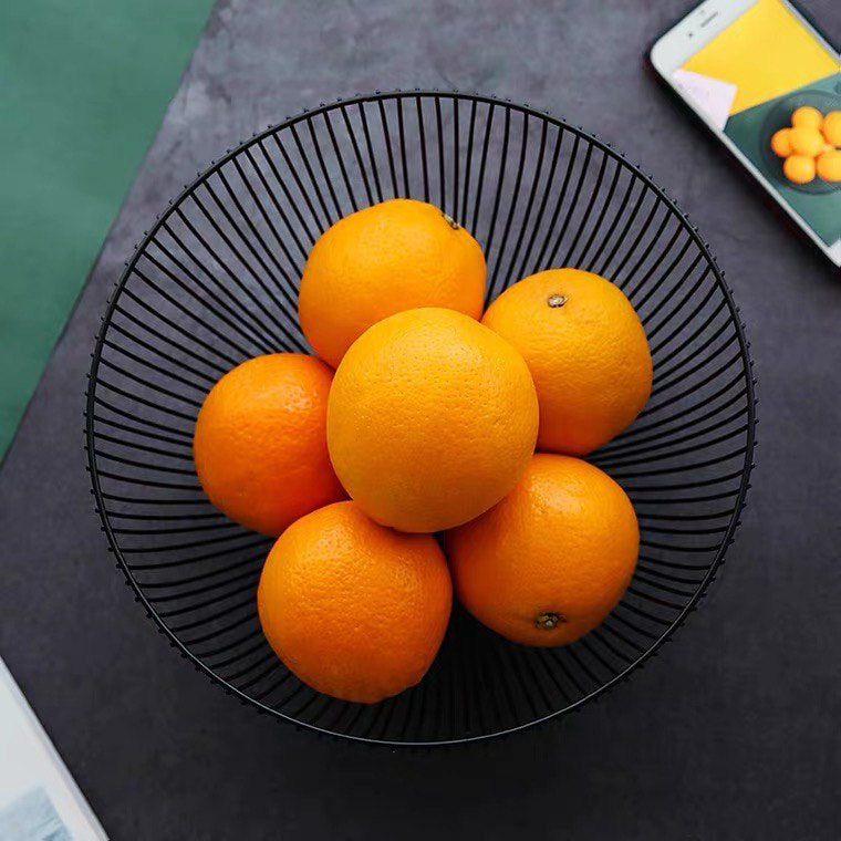Metal fruit plate 25 cm, black