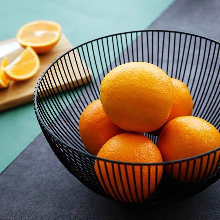 Metal fruit plate 25 cm, black