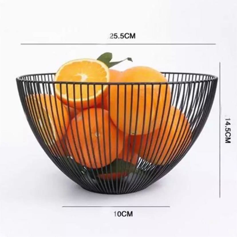 Metal fruit plate 25 cm, black