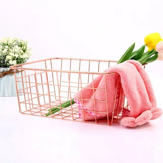 Metal storage basket bronze 27 cm