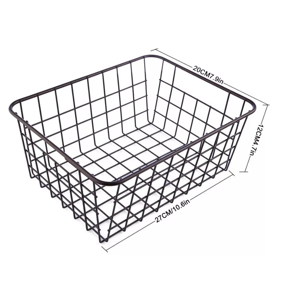 Metal storage basket black 27 cm