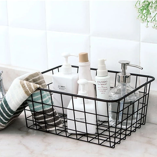 Metal storage basket black 27 cm