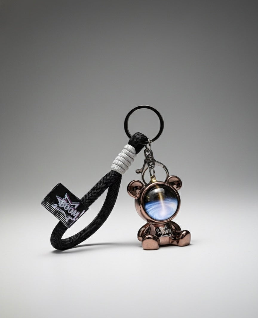 Keychain Space bear metal brown